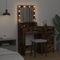 vidaXL - Make-uptafel - met - LED-verlichting - - - Rokende - Eik, - 50x41x135 - cm