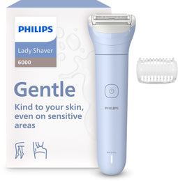 Philips Series 6000 - Ladyshave - Zacht scheren op gevoelige plekken - Blauw
