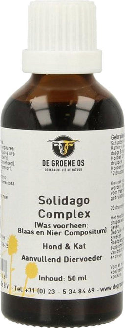 De Groene Os Solidago Complex - Supplement voor Hond/Kat - Ondersteunt Vochthuishouding - 50 ML