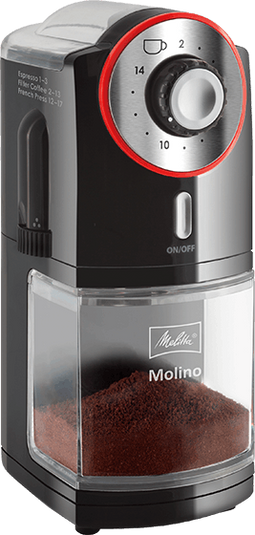 Melitta Molino - Elektrische koffiemolen - 200 g bonenreservoir - 17 maalinstellingen - 100 W