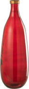 J-Line vaas Goud Boord - glas - rood - large