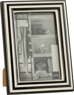 J-Line fotolijst Rechthoek Lijnen - kunststof - zwart/wit - small