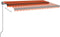 vidaXL - Luifel - handmatig - uittrekbaar - 450x350 - cm - oranje - en - bruin