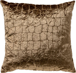 Dutch Decor COLETTE - Kussenhoes 45x45 cm - velours - luxe kroko print - Sepia - bruin - met rits