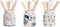 Pot voor Keukengerei DKD Home Decor Blauw Metaal Wit Dolomite Hout MDF 12 x 12 x 25 cm (3 Stuks)
