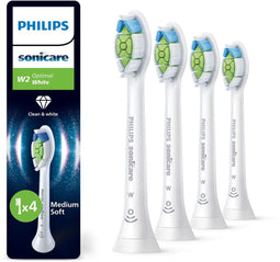 Philips Sonicare Optimal White W2 - Opzetborstels voor Elektrische Tandenborstel - Wittere tanden - Wit (4 stuks)