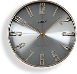 Muurklok Versa Zilverkleurig Plastic Kwarts 4,3 x 30 x 30 cm