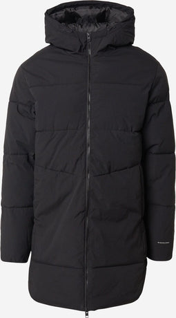 Jack & Jones Brady - Lange gewatteerde pufferjas - Ritssluiting en capuchon - Zwart - Maat L