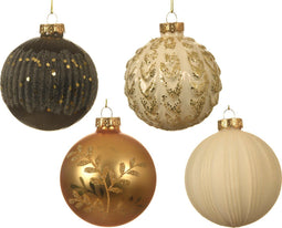 Kerstbal glas d8cm wolwit
