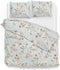 Zohome Dekbedovertrek Moon - Bedlinnen met Bloemen print - 240x220 - Blauw - Dekbedhoes van 100% Katoen