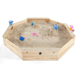 Plum Play Giant Houten Zandbak - 1,5 x 1,5 m - Inclusief dekse en grondzeil - Natuurlijk hout