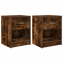 vidaXL - Nachtkastjes - 2 - st - met - lade - 40x34x50 - cm - gerookt - eikenkleurig