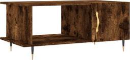 vidaXL - Salontafel - 90x50x40 - cm - bewerkt - hout - gerookt - eikenkleurig