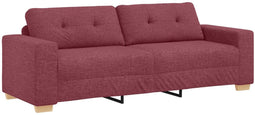 vidaXL - Wijnrood - Polyester, - Hout - Middelgroot - Voor - velen - 3-zitsbank