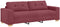 vidaXL - Wijnrood - Polyester, - Hout - Middelgroot - Voor - velen - 3-zitsbank