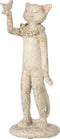 J-Line figuur Kat + Vogel - polyresin - grijs