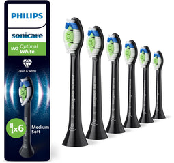 Philips Sonicare Optimal White W2 - Opzetborstels - Verwijdert tot 7x meer tandplak - Zwart (6 stuks)