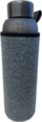 waterdrop® Glazen Drinkfles 600 ml - Duurzaam Borosilicaatglas - Neopreen Hoes en Bamboe Dop - Black Frosted