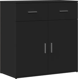 vidaXL - Dressoir - 79x38x80 - cm - bewerkt - hout - zwart