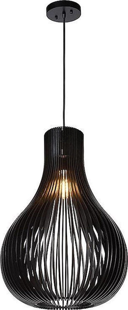 Atmooz - Hanglamp Zita L - zwart - Industrieel - Woonkamer / Slaapkamer / Eetkamer - Plafondlamp - Zwart hout - Hoogte 190cm - Hout