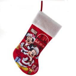 Kerstsok stof mickey l25cm