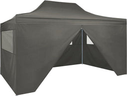 vidaXL - Vouwtent - pop-up - met - 4 - zijwanden - 3x4,5 - m - antraciet