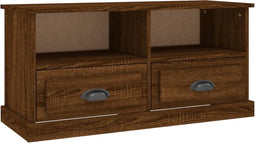 vidaXL - Tv-meubel - 93x35,5x45 - cm - bewerkt - hout - bruin - eikenkleur
