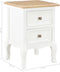 vidaXL Nachtkastje - 2 lades - MDF - wit - 35x30x49 cm (2 stuks)