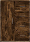 vidaXL - Dressoir - 59x39x80 - cm - bewerkt - hout - gerookt - eikenkleurig