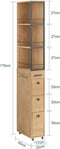 SoBuy NSR13-N - Keukenwagen - 3 Laden - Wood Composite - Naturel/Zwart
