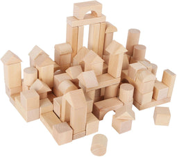 Small Foot - Houten Bouwblokken - 100dlg in linnen tas - Multi colour (100 stuks)