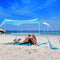 SUN NINJA pop-up strandtent uv bescherming - 300 x 300 cm luifel - Zonnescherm met schep - Strand tent UPF50+ bescherming - Zonbescherming - Turquoise