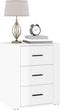 vidaXL - Nachtkastje - 50x36x60 - cm - bewerkt - hout - hoogglans - wit