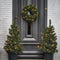 Black Box Trees Glendon Set van 2 Kerstbomen en 1 Krans met LED Verlichting - Groen
