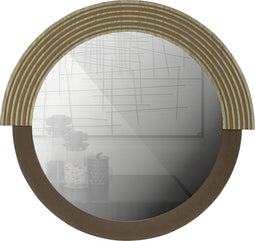 WOOOD Exclusive Hailey Spiegel Rond - Mdf/Glas - Naturel - 57x60x1,5