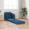 vidaXL - Vloersofa - Bed - 2-in-1 - Blauw - 65x80x83 - cm - Stof