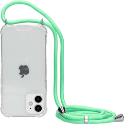 Mobiparts Lanyard Case iPhone 12 Mini - Verstelbaar koord - Impact protection - Groen