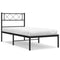 vidaXL - Bedframe - met - hoofdbord - metaal - zwart - 100x200 - cm
