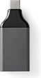 Nedis USB-C Adapter - USB 3.2 Gen 1 - USB-C Male - HDMI Output - 4K@60Hz - Rond - Vernikkeld - Grijs / Zwart - Doos