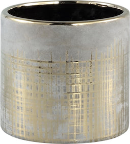 PTMD Cecily Ronde Bloempot - H13 x Ø14 cm - Keramiek - Grijs