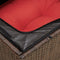 vidaXL - Tuinstoel - zonder - armleuningen - met - kussens - poly - rattan - bruin