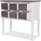 vidaXL - Wandkast - met - 6 - lades - hout - bruin - en - wit