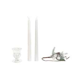 kaarsjes DKD Home Decor Wit Kerstmis 21 x 10 x 5 cm 2 x 2 x 20 cm (4 Onderdelen)