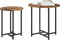vidaXL - Bijzettafel - Set - van - 2 - Gerookt - Eiken - Saemelproduct - en - Metaal