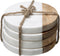 5Five Onderzetter set van 4 marmer - wit en mangohout - Dia 10 cm - Glas onderzetter