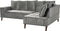 GRENA - Hoekbank 3-zits - Grijs - Linkerzijde - 231 cm - Fluweel
