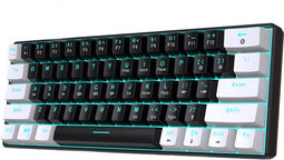 HXSJ V900 - Bedrade Gaming Toetsenbord - Mechanisch - RGB - Blue Switch - 61 Keys - Zwart wit