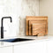 Deleca Snijplankenset - Set van 3 Snijplanken (40x30 / 33x24 / 26x18 cm) - Acacia Hout - Incl. Houder (3 stuks)