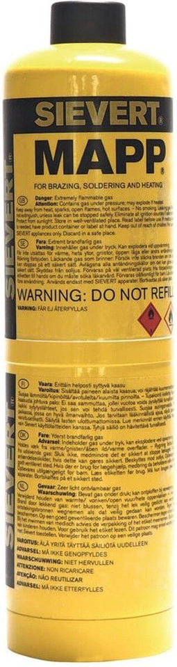 Sievert gaspatroon - MAPP gas - 640 ml - EU 7/16 aansluiting