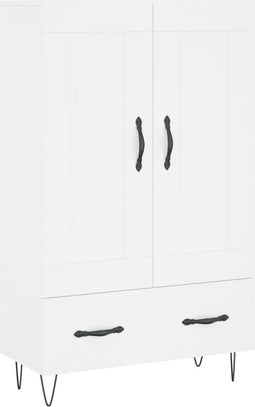 vidaXL - Hoge - kast - 69,5x31x115 - cm - bewerkt - hout - wit